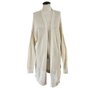 Eight Eight Eight Women’s Drop Shoulder Crochet Style Cotton Cardigan XL